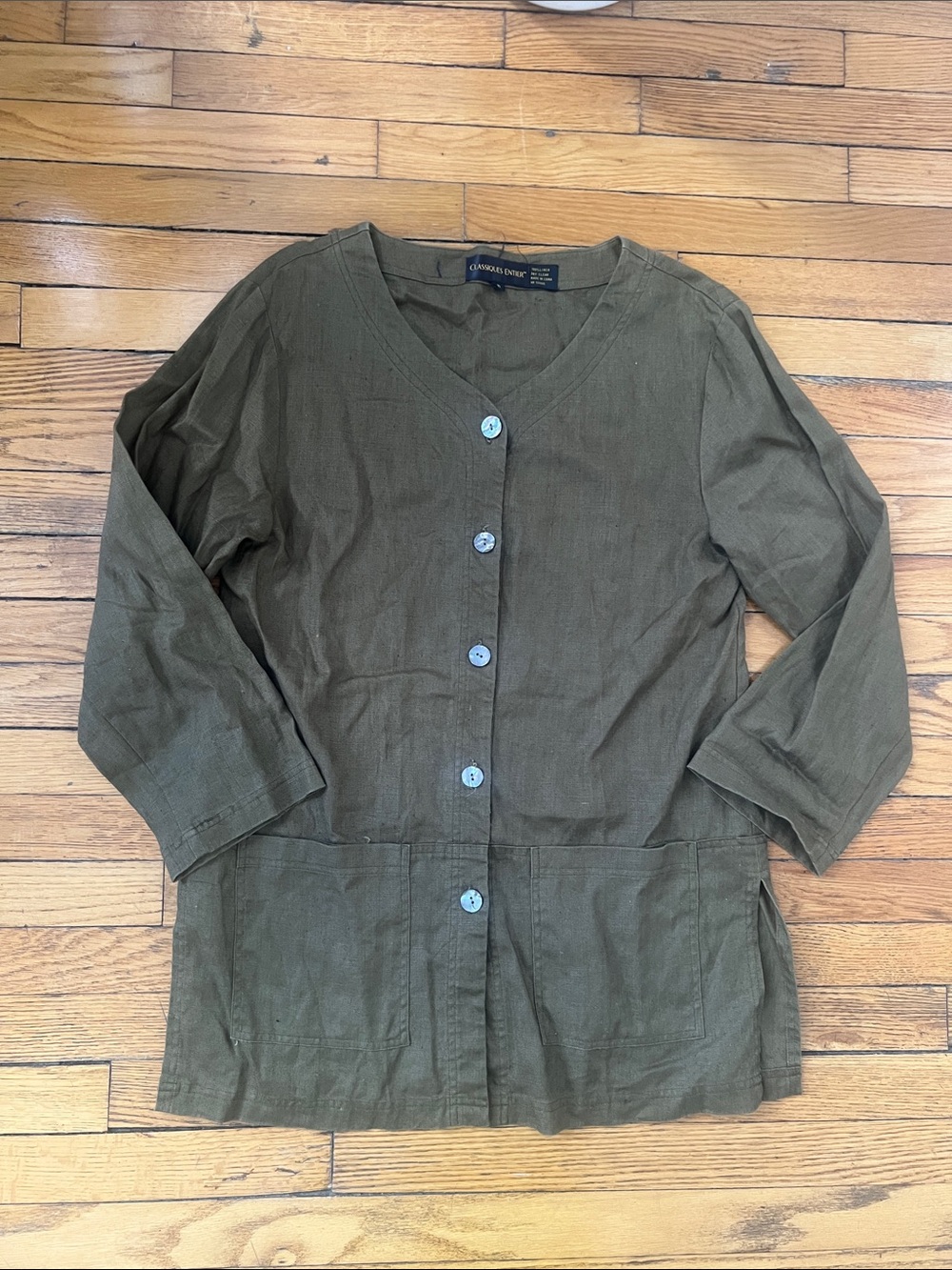 Classiques Entier Olive Green Button-Front Shirt Jacket